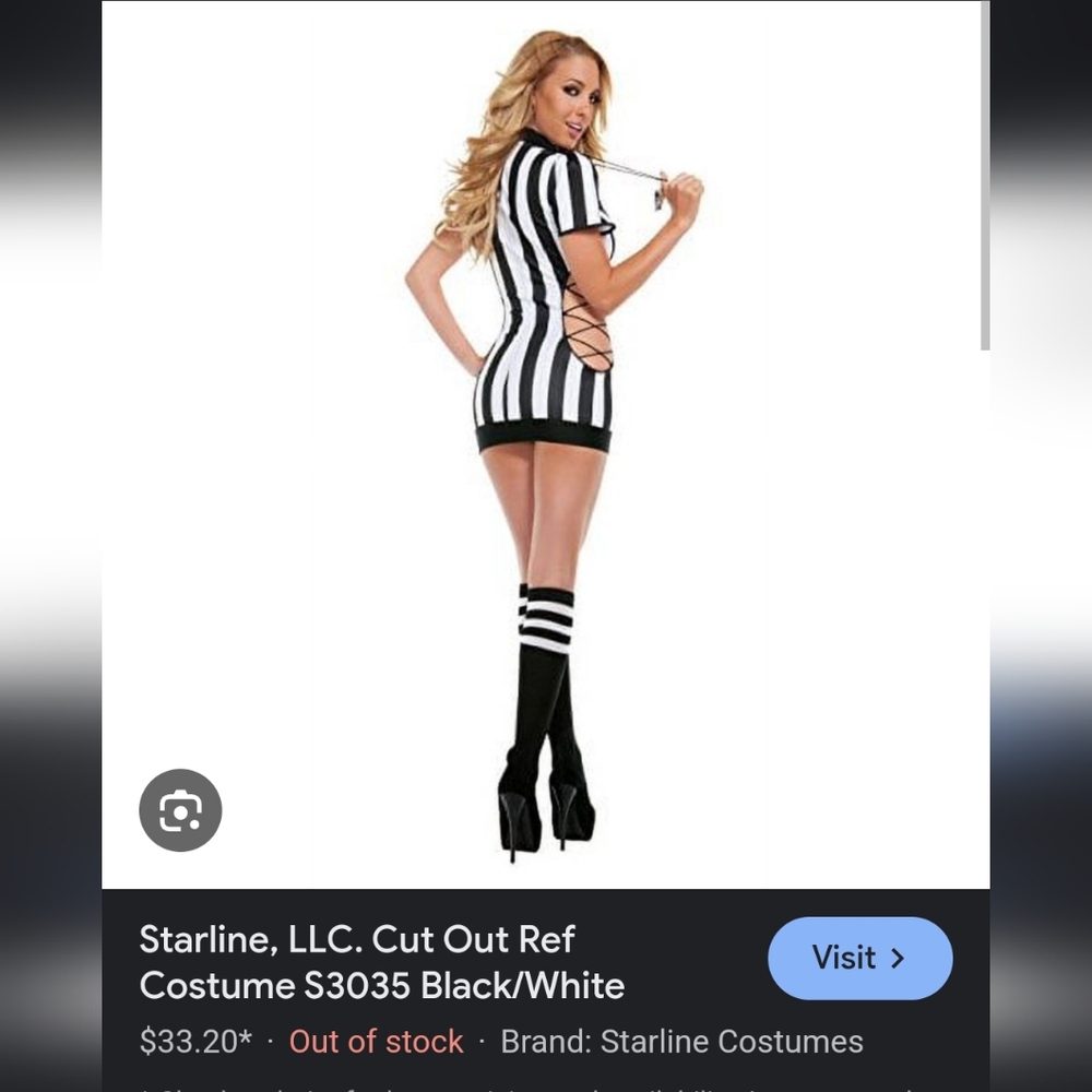 Referee Sexy Costume With Cut Out Sides